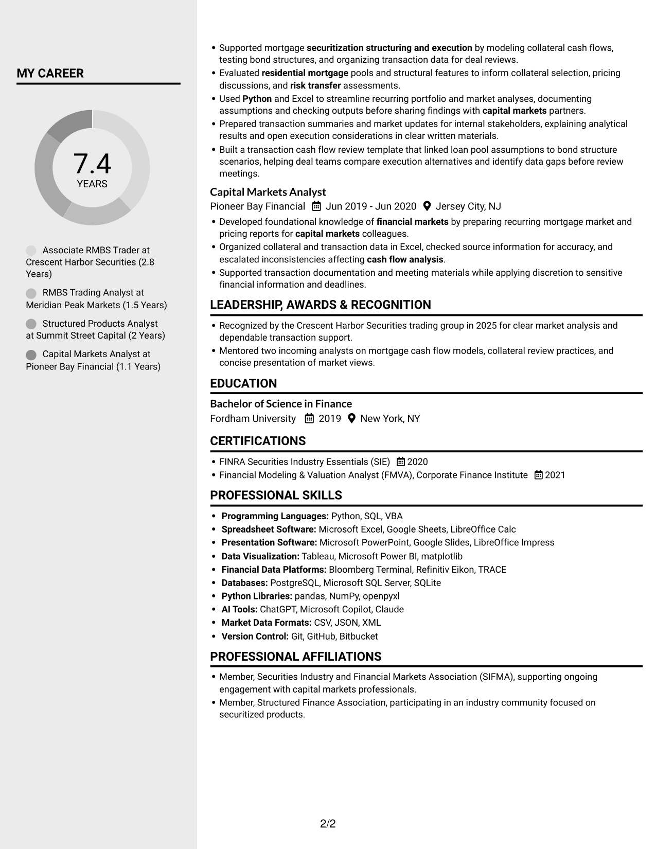 Resume example — page 2