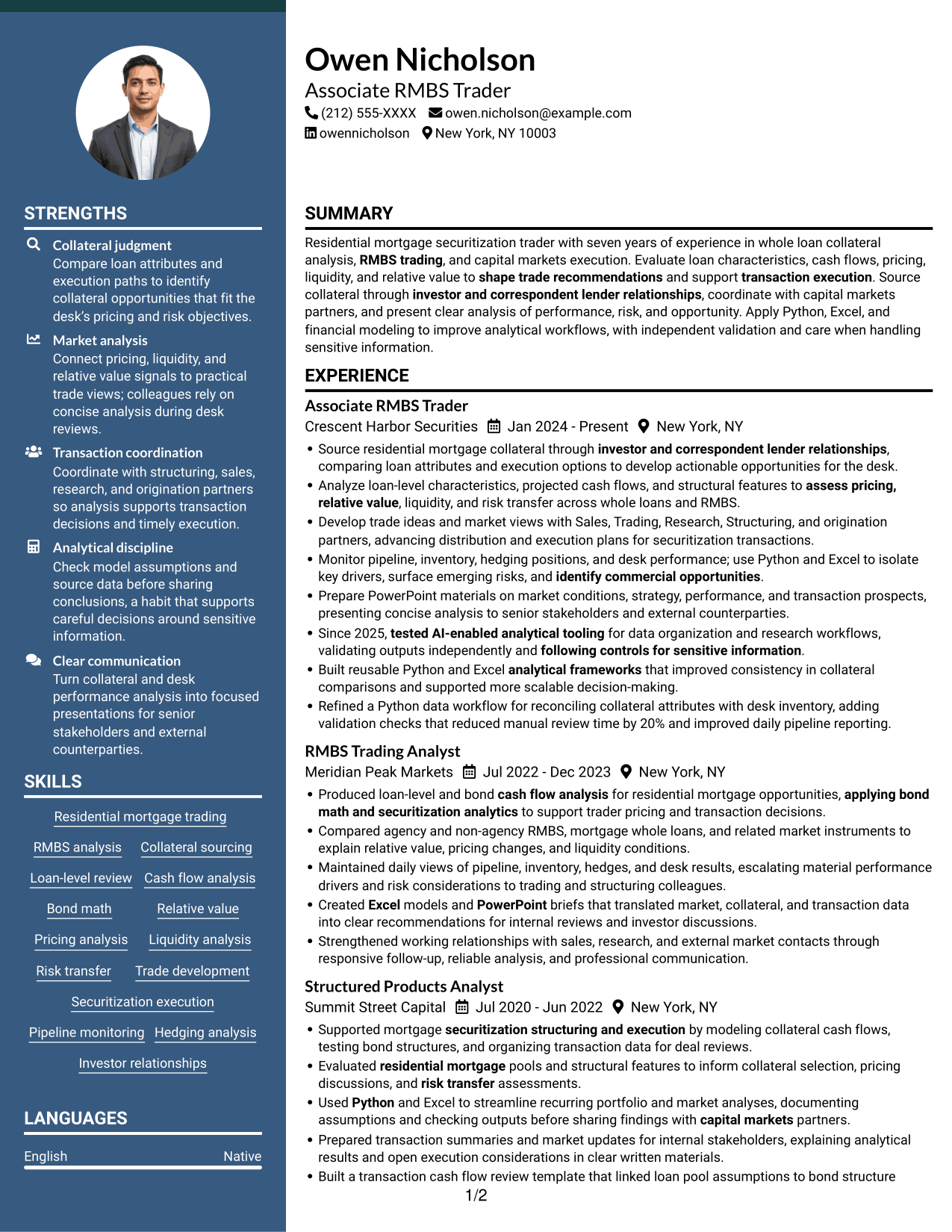 Resume example — page 1