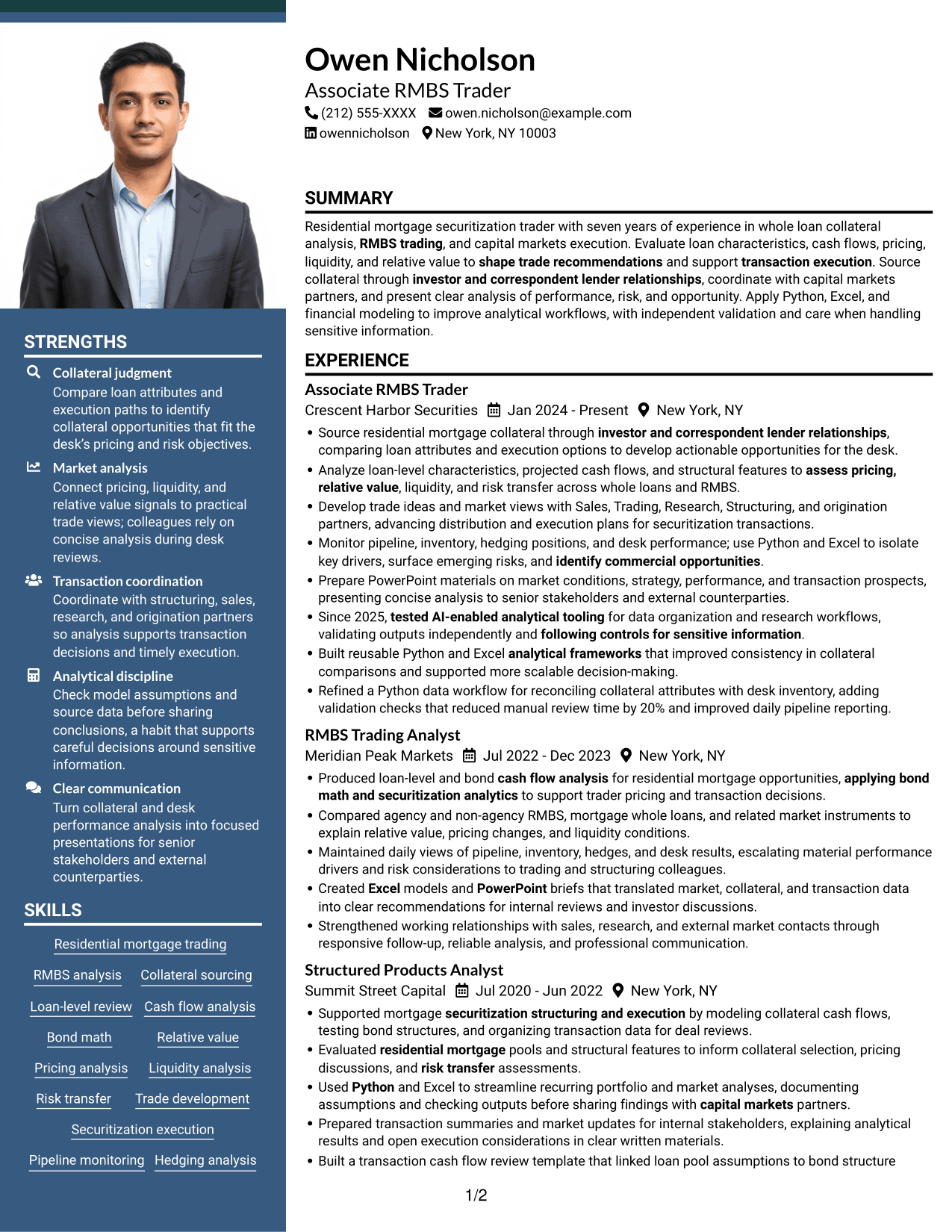 Resume example — page 1