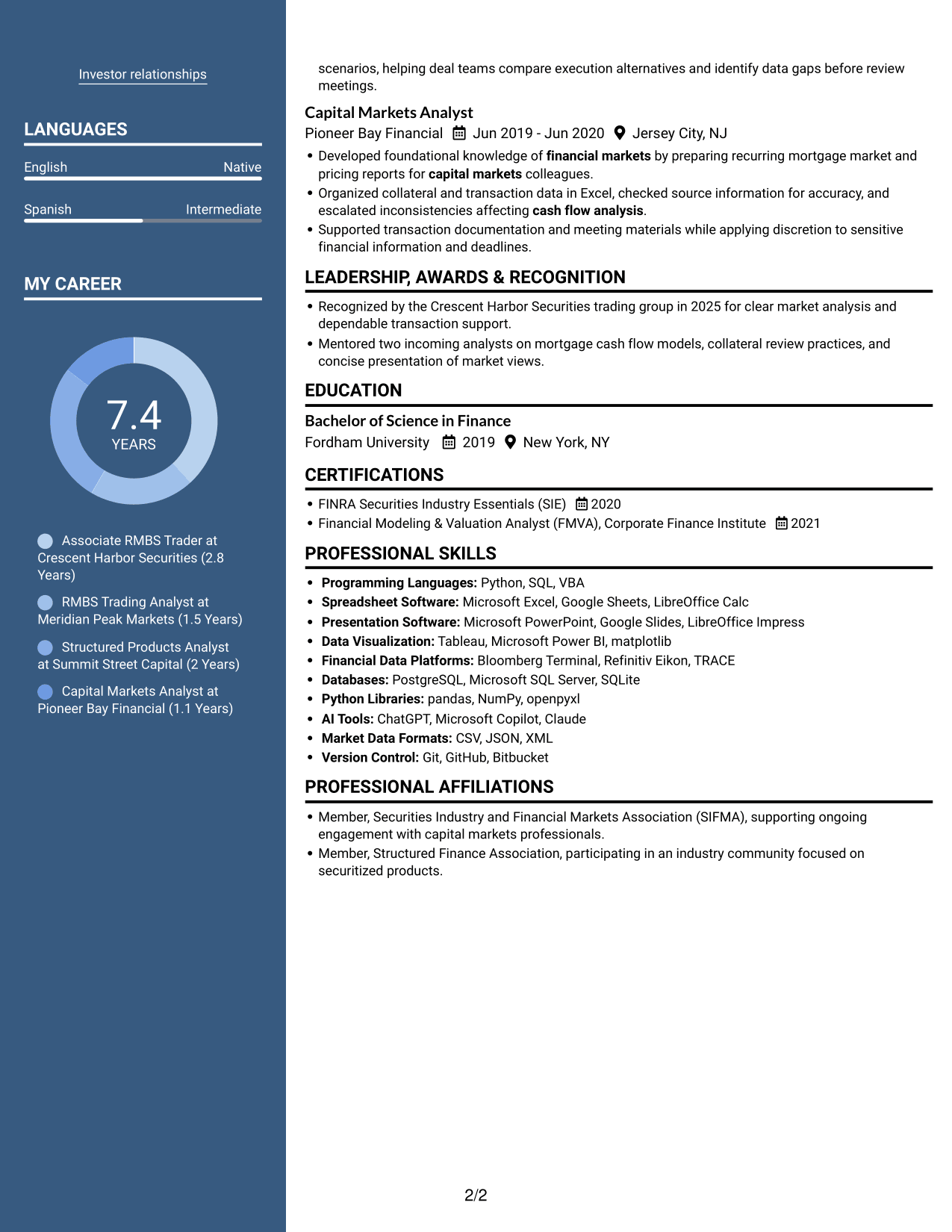 Resume example — page 2