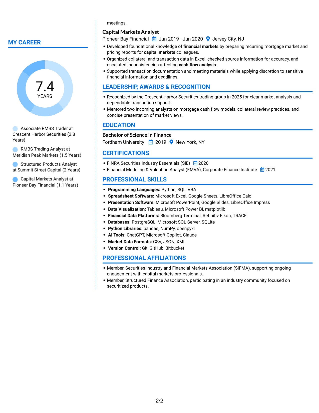 Resume example — page 2