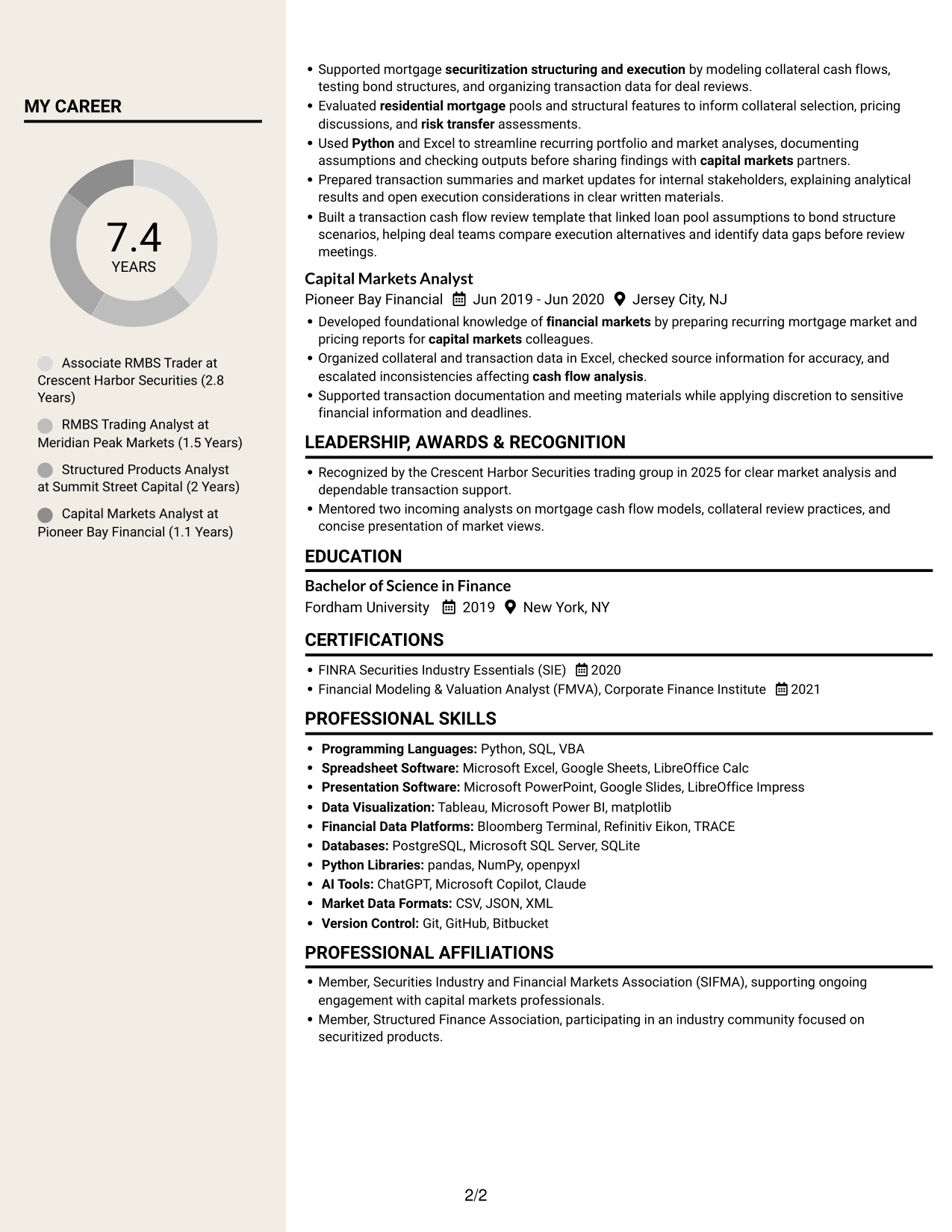 Resume example — page 2