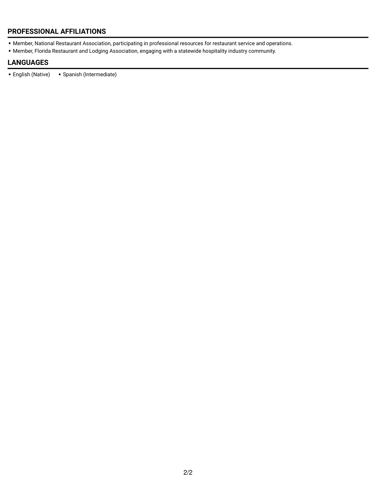 Resume example — page 2