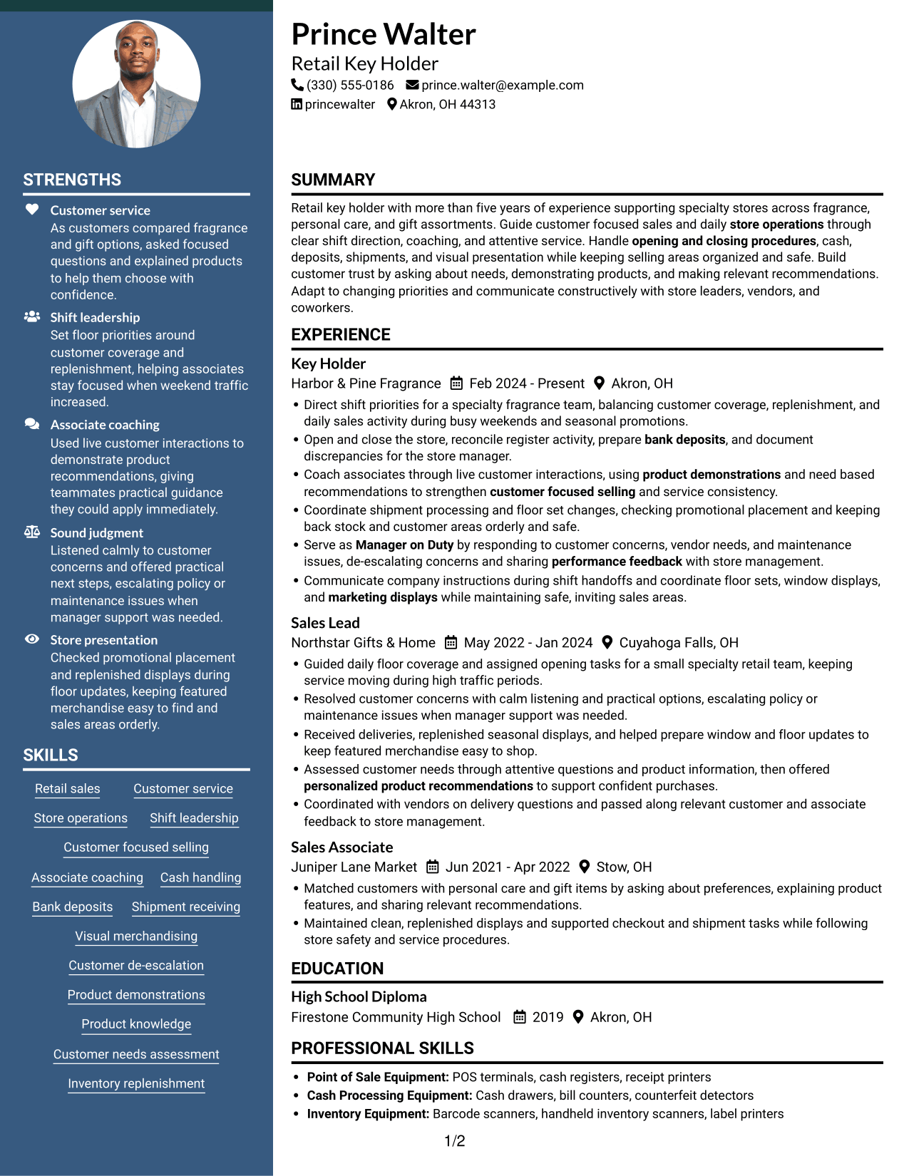 Resume example — page 1