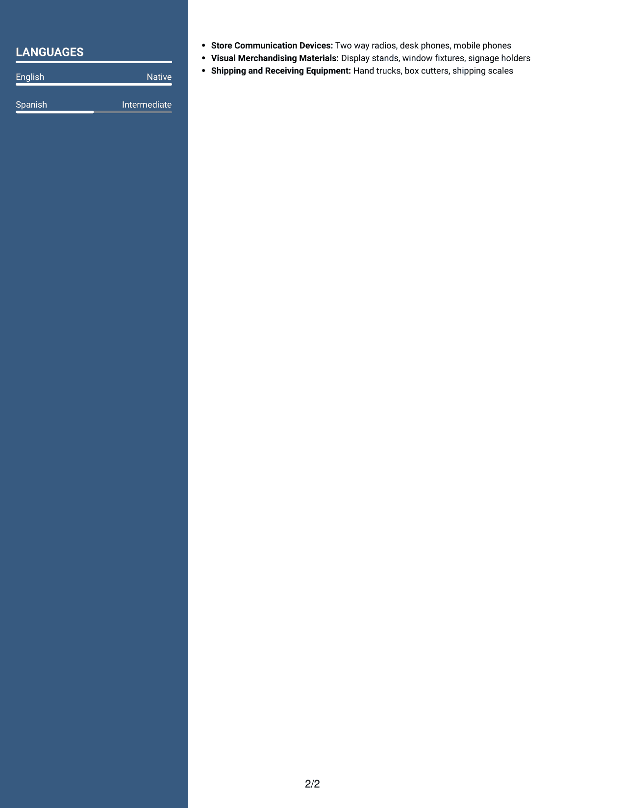 Resume example — page 2