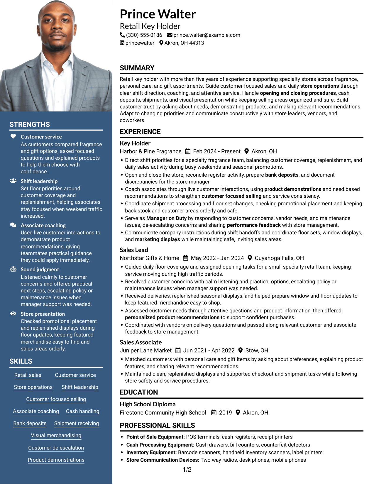 Resume example — page 1