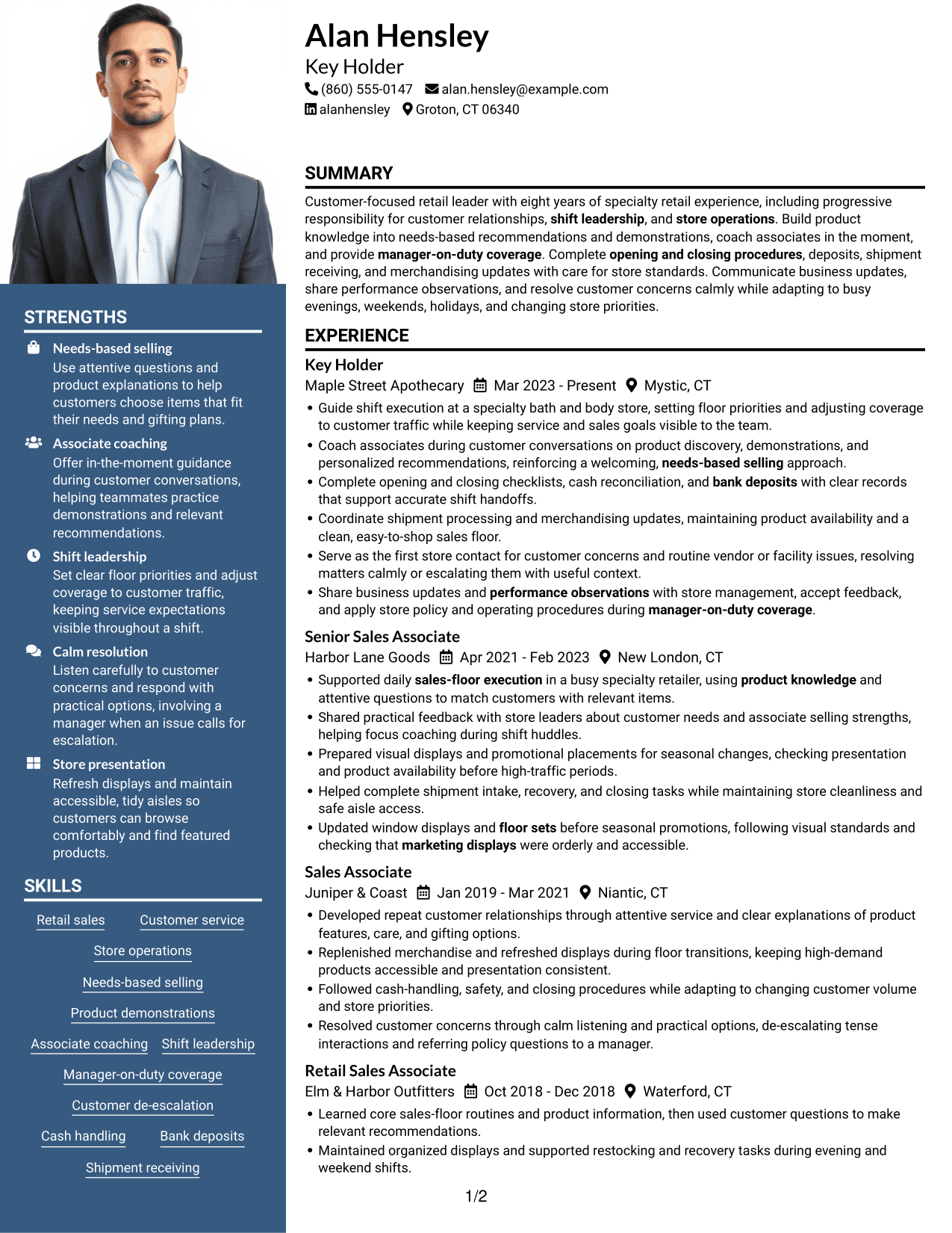 Resume example — page 1