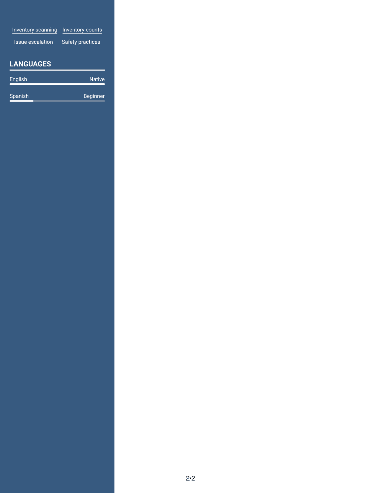 Resume example — page 2