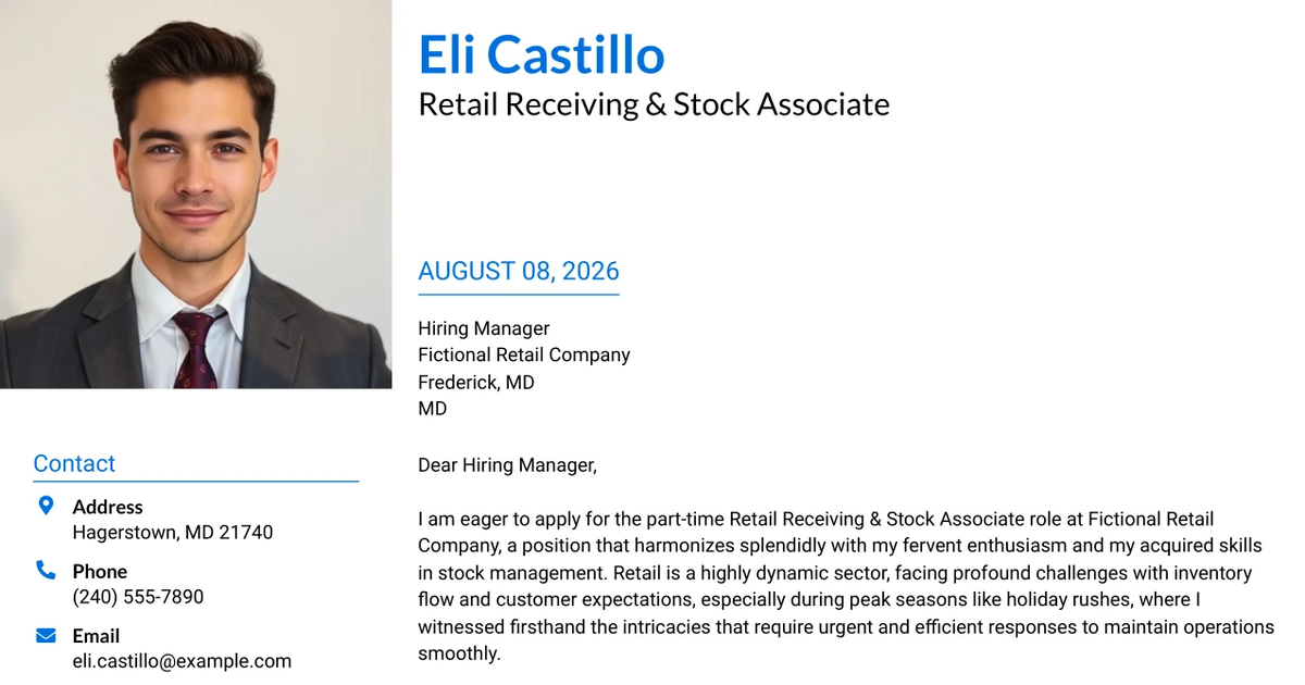 30+ Retail Receiving & Stock Associate Cover Letter Templates with Example 2026