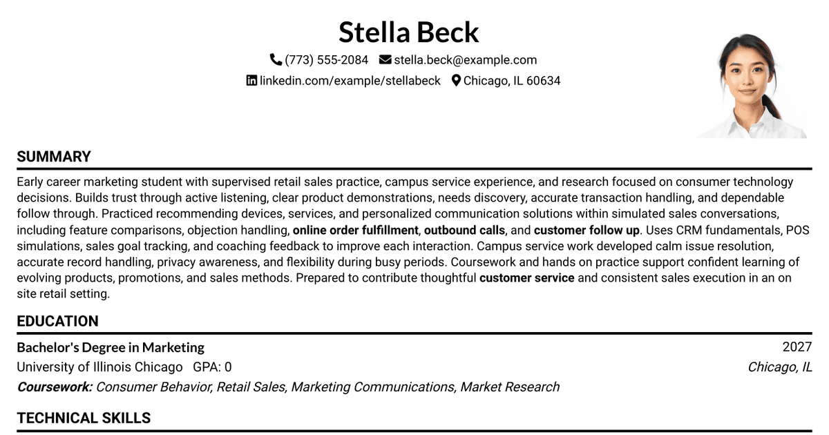 7 Retail Sales Consultant Resume Templates with Example