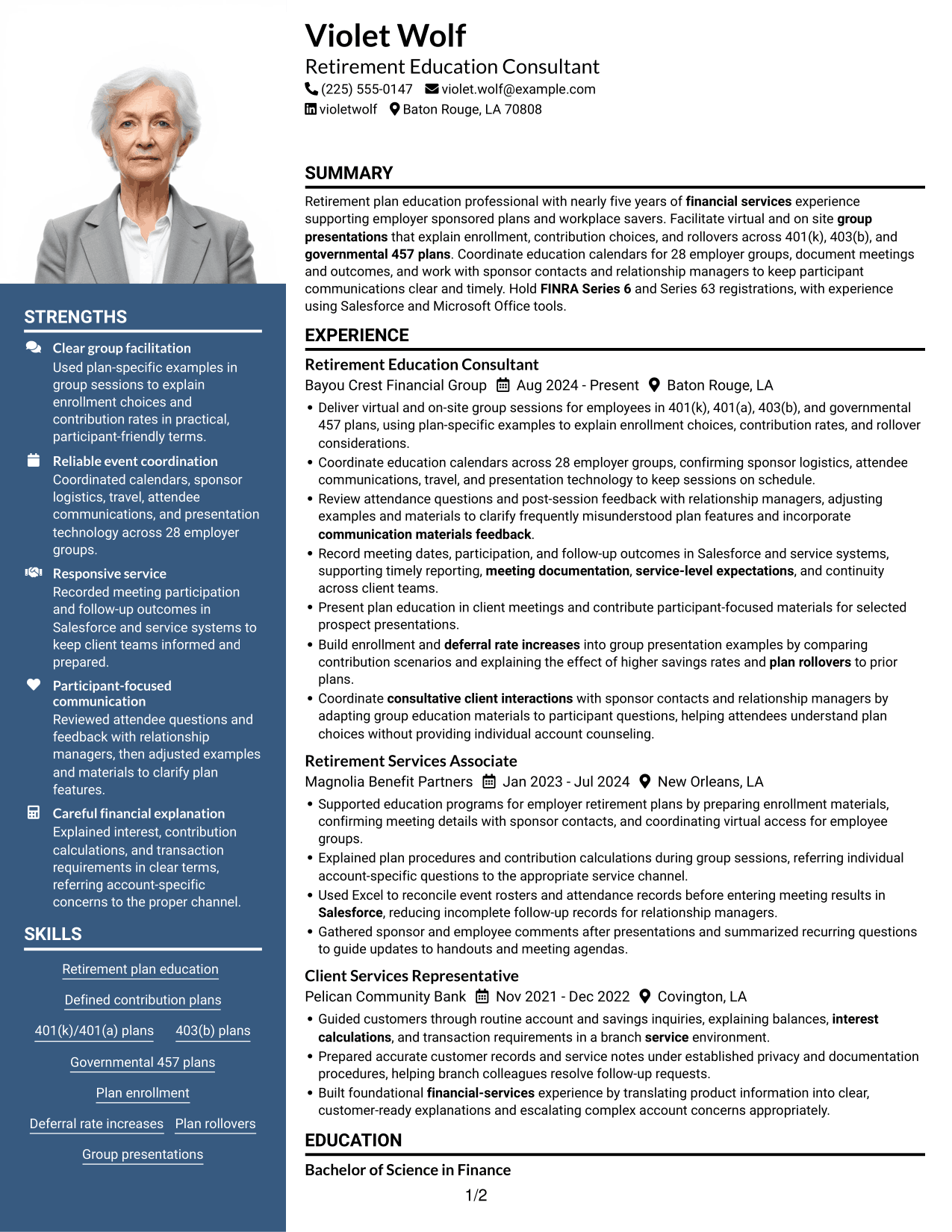 Resume example — page 1