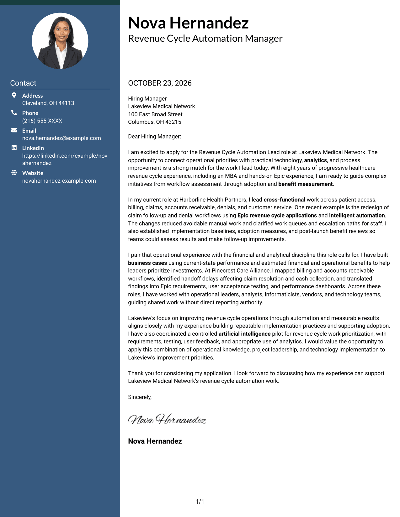 Cover letter example — page 1