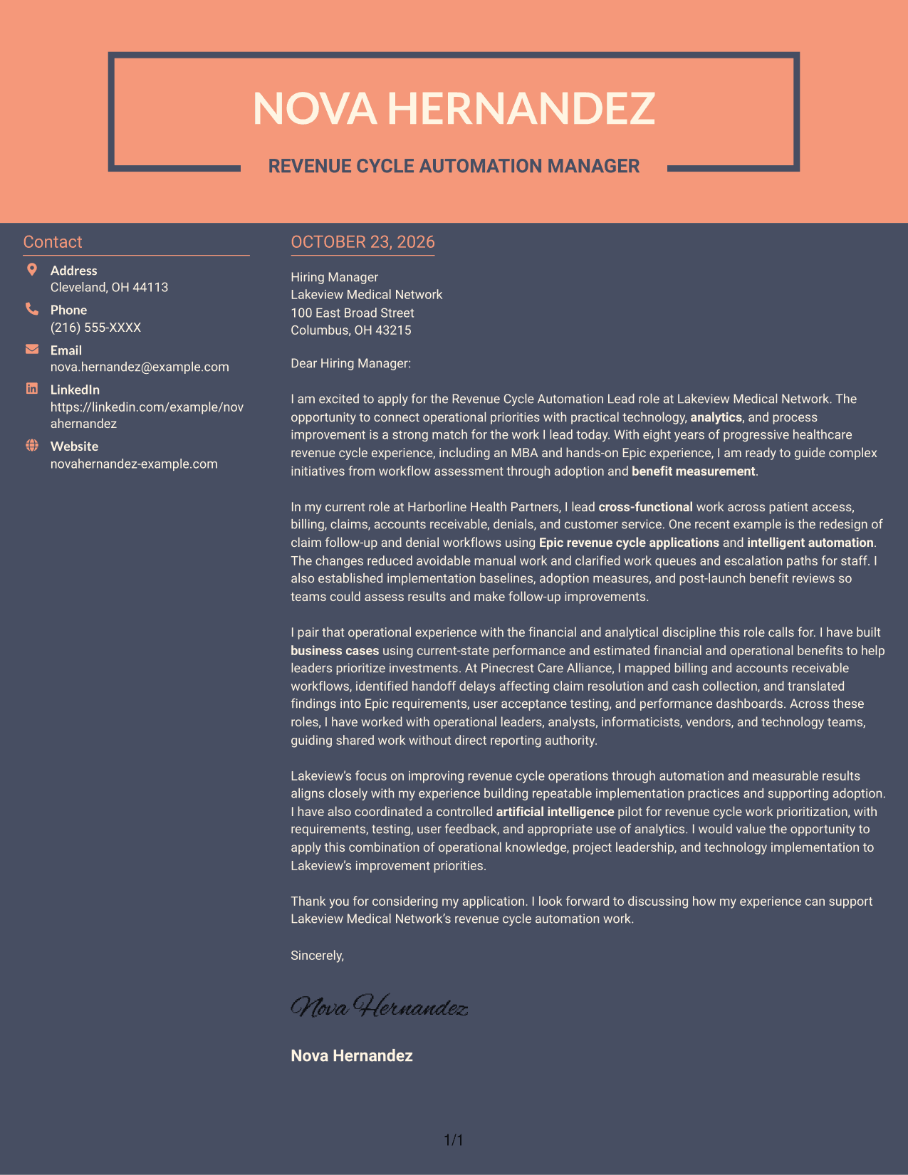 Cover letter example — page 1