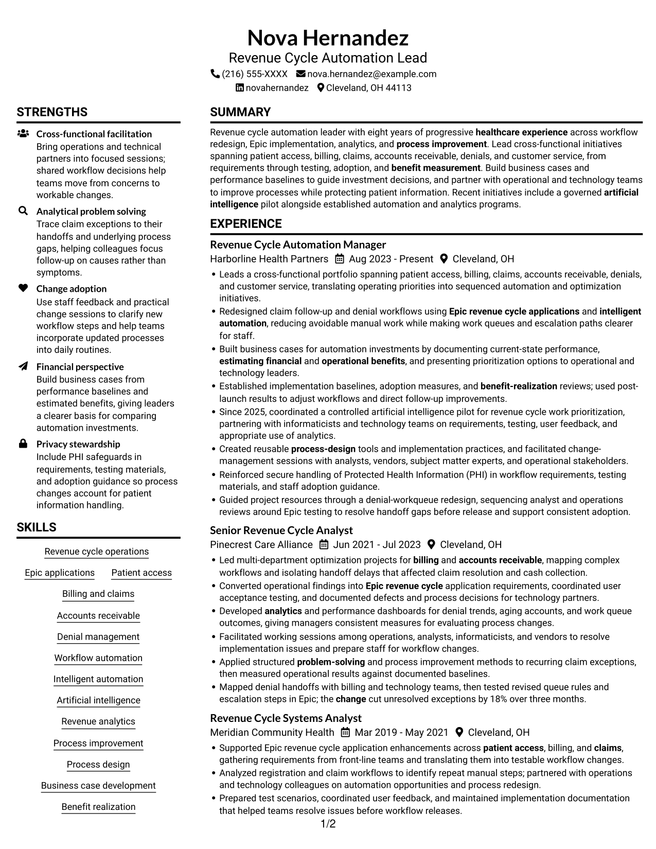 Resume example — page 1