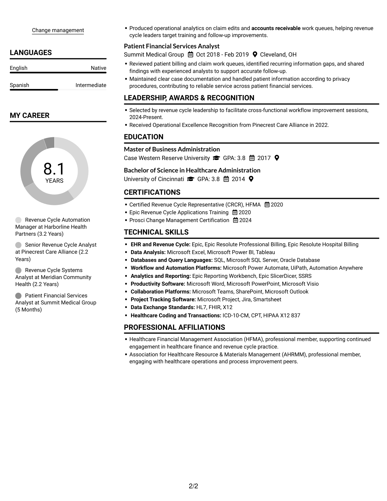 Resume example — page 2