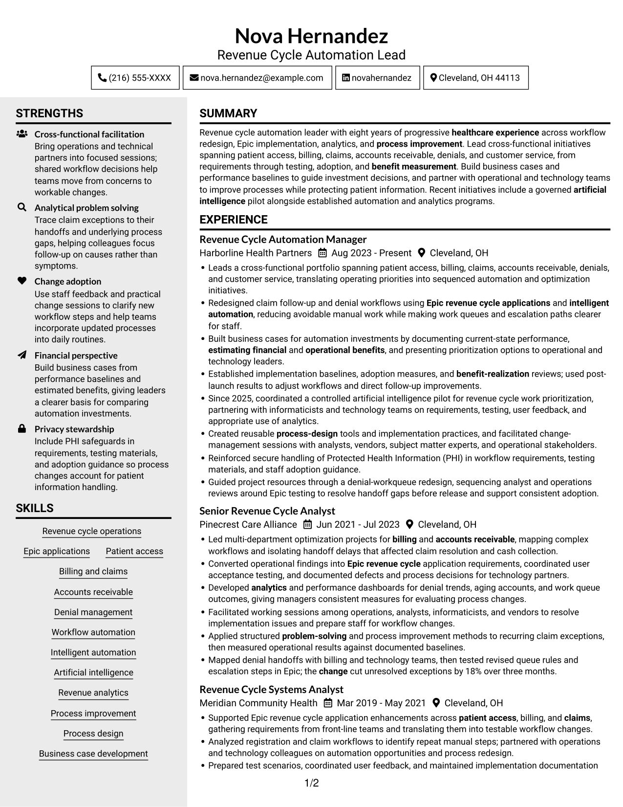 Resume example — page 1