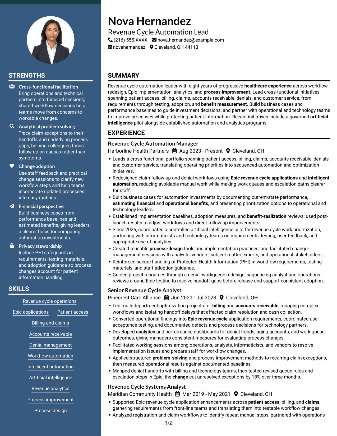 Resume example — page 1