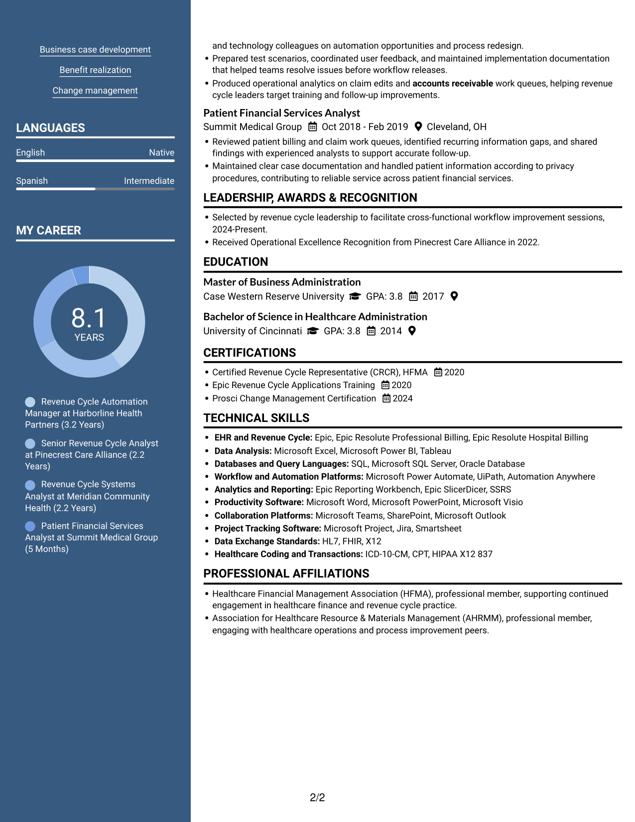 Resume example — page 2