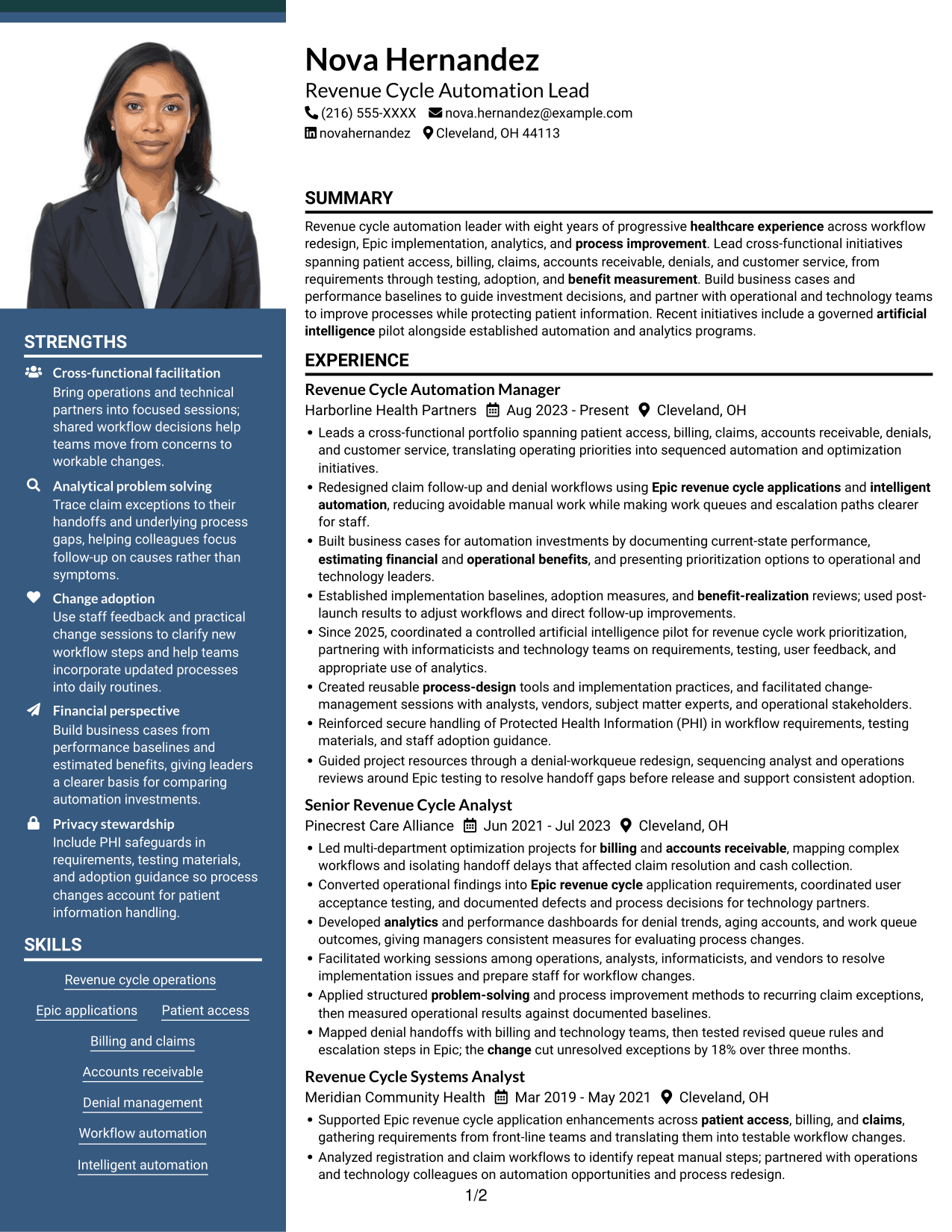 Resume example — page 1