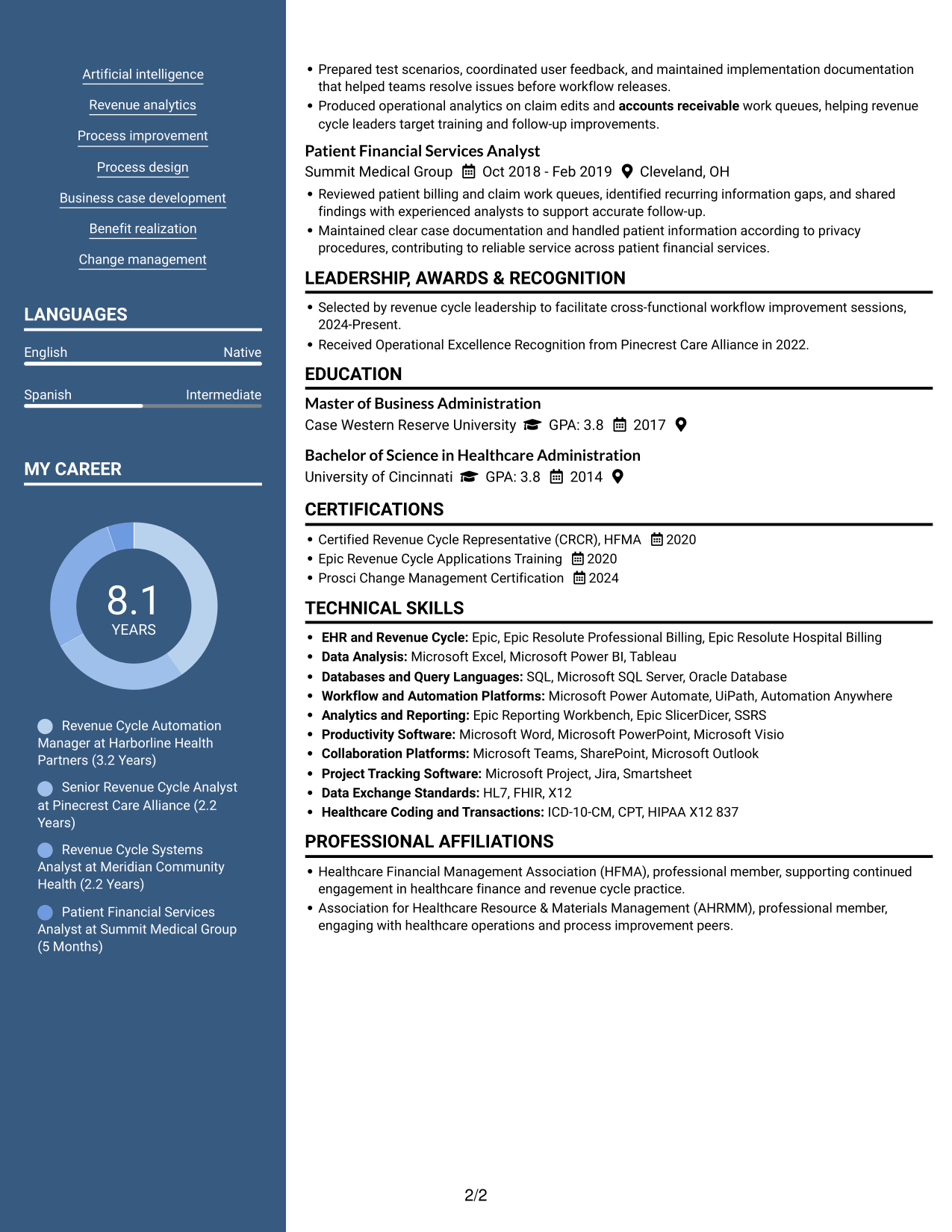 Resume example — page 2