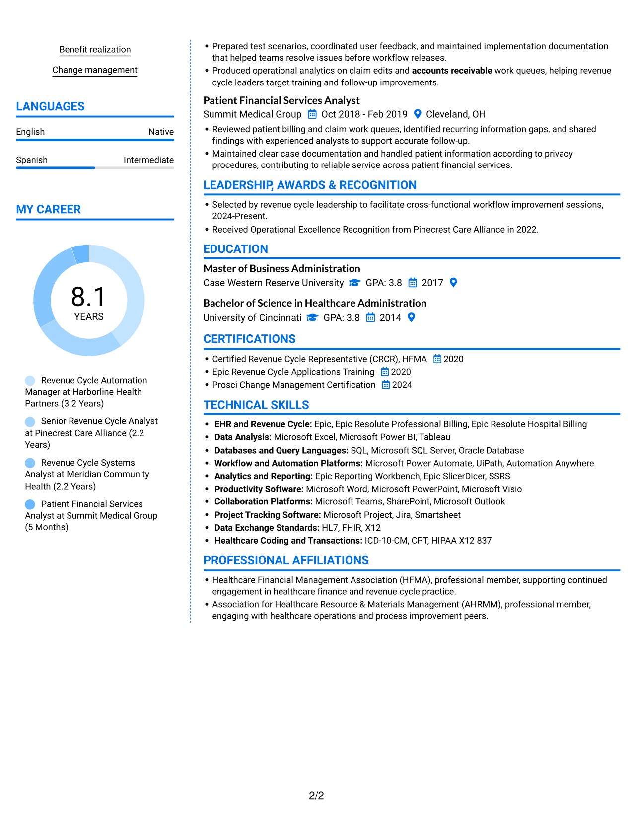 Resume example — page 2