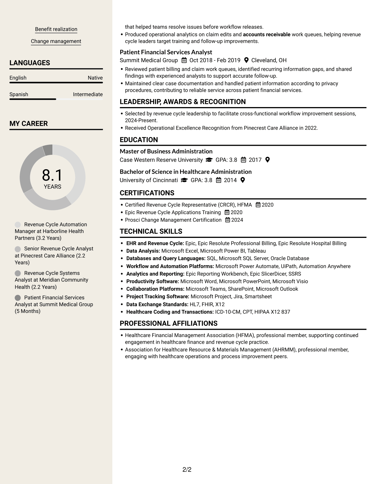 Resume example — page 2