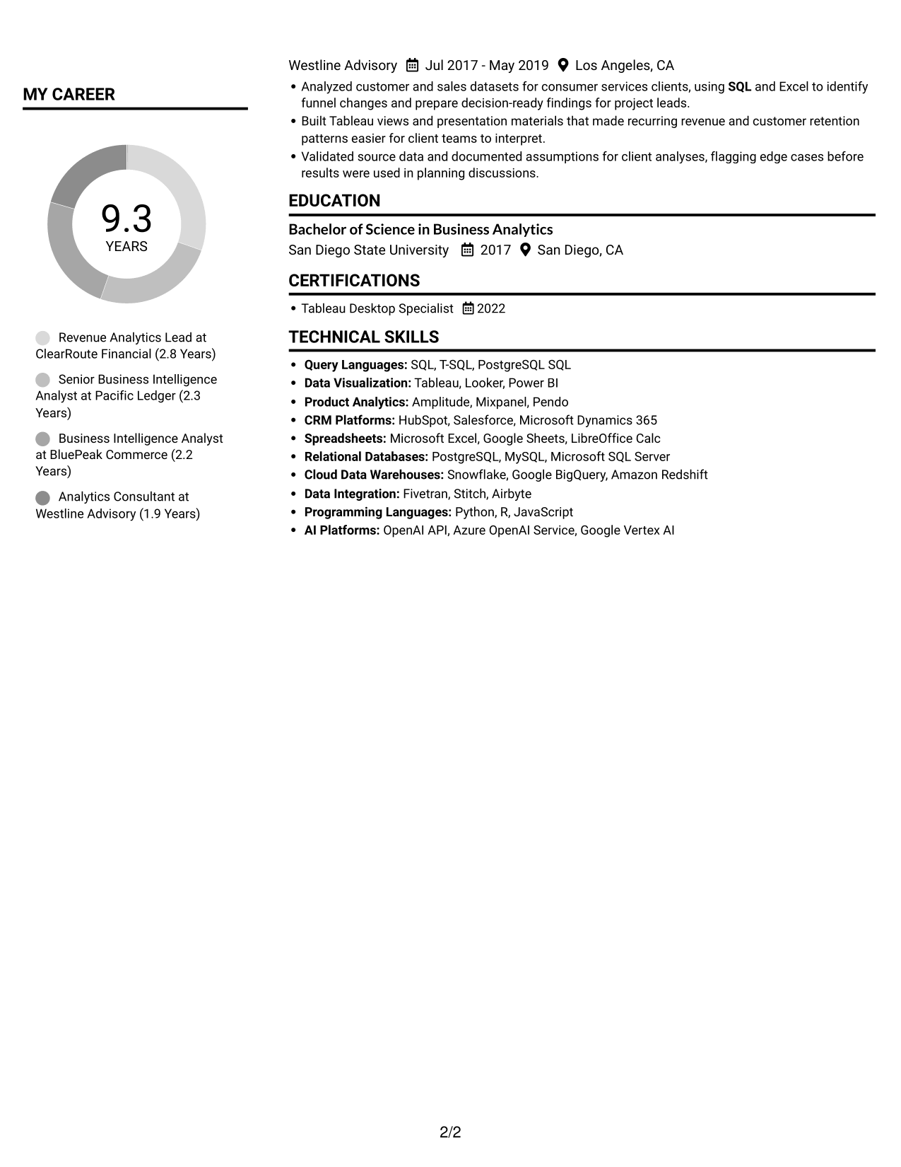 Resume example — page 2