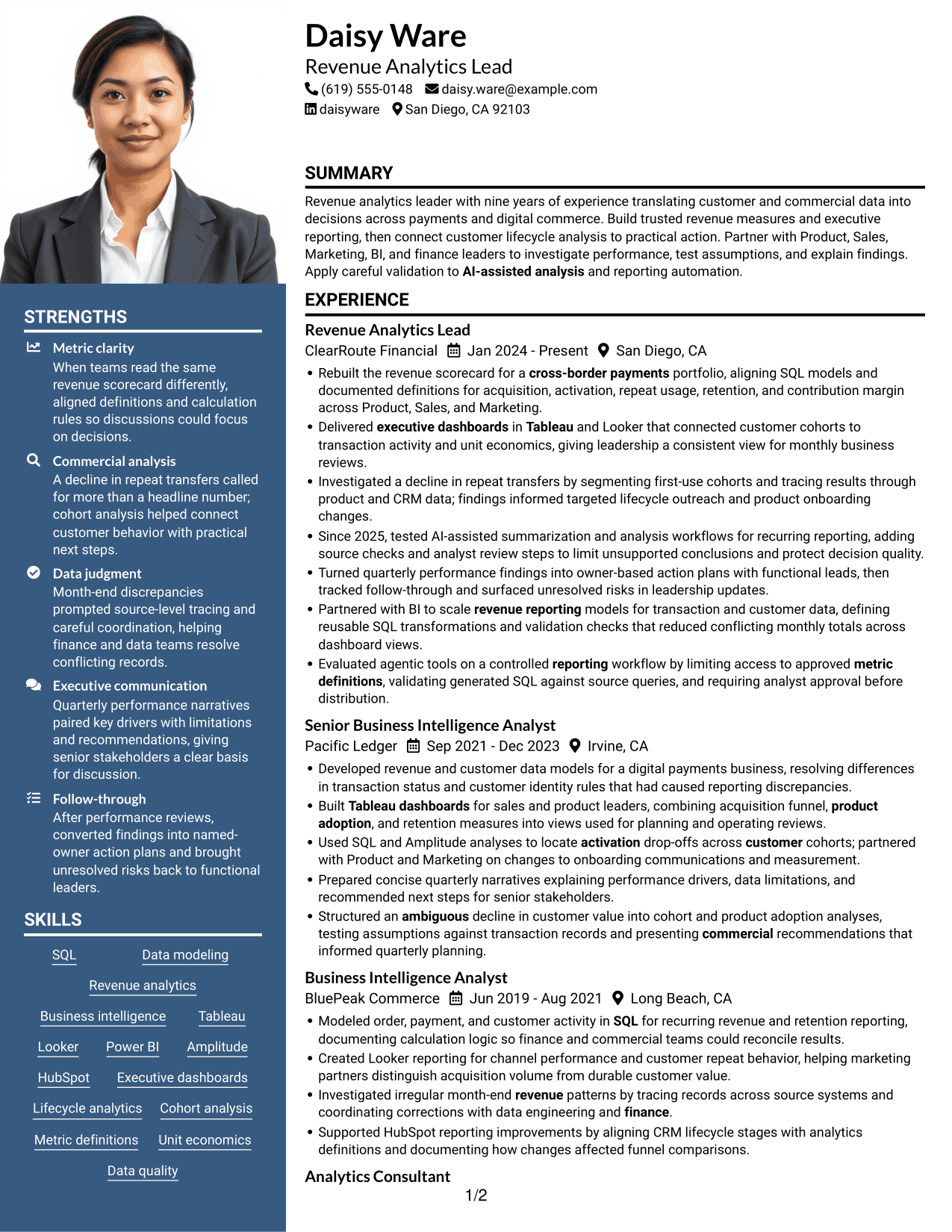 Resume example — page 1