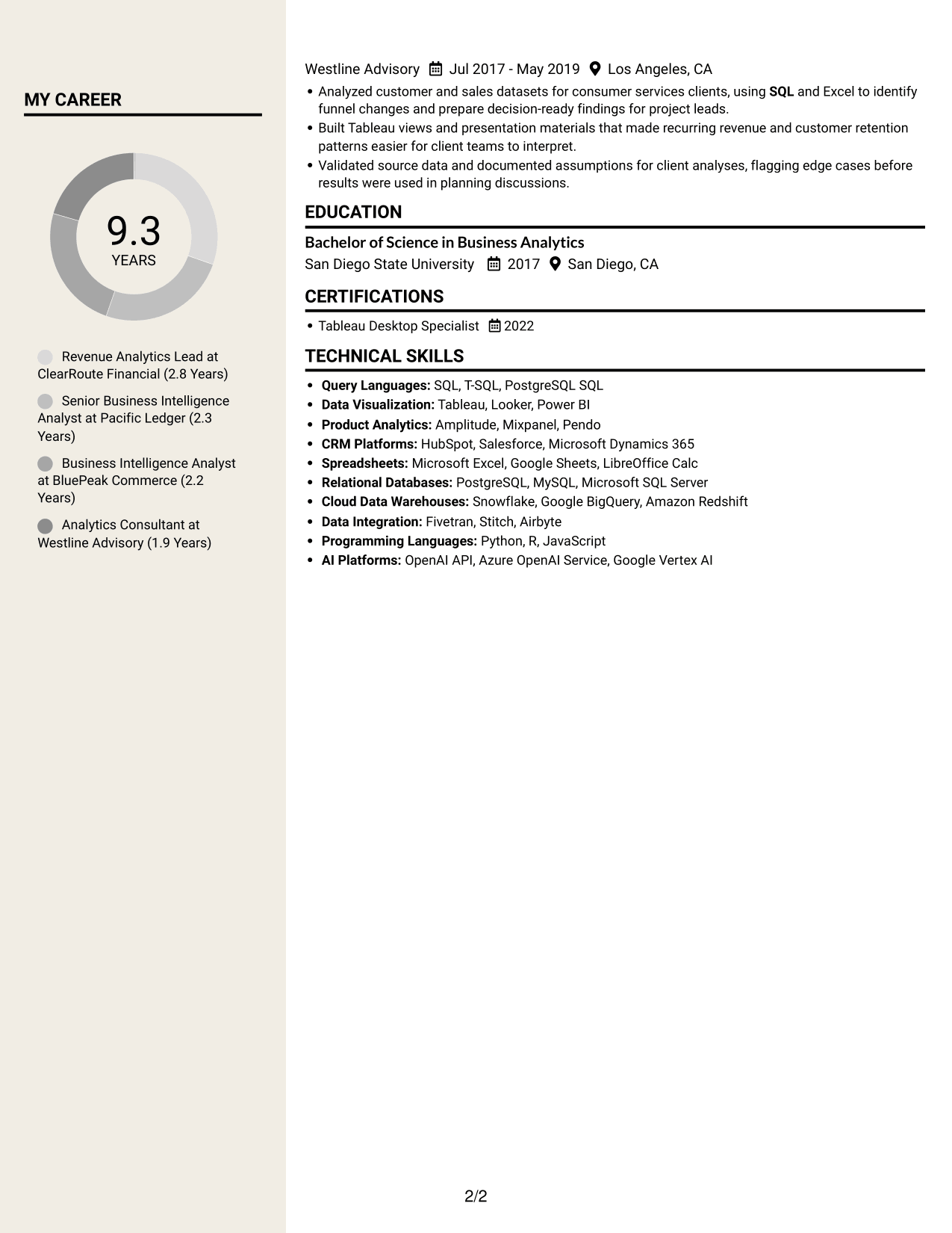 Resume example — page 2