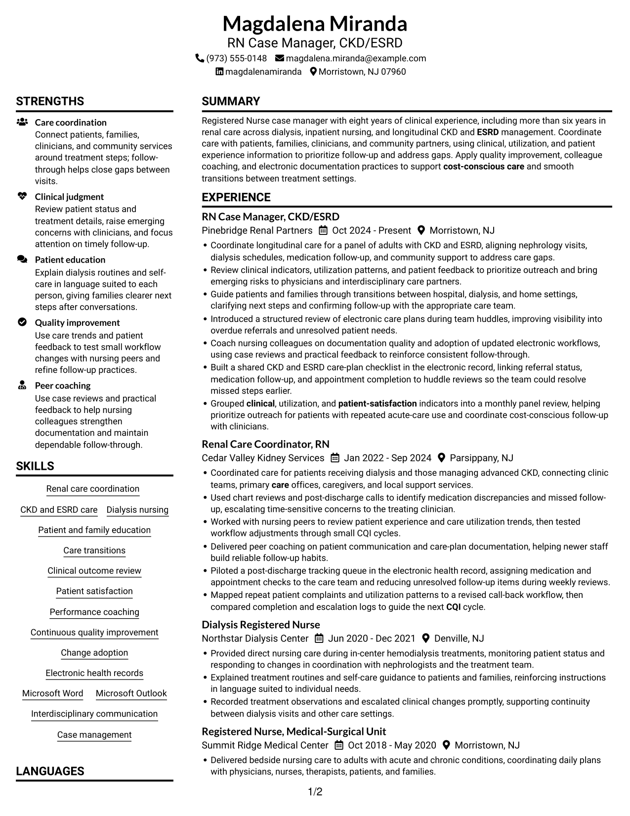 Resume example — page 1
