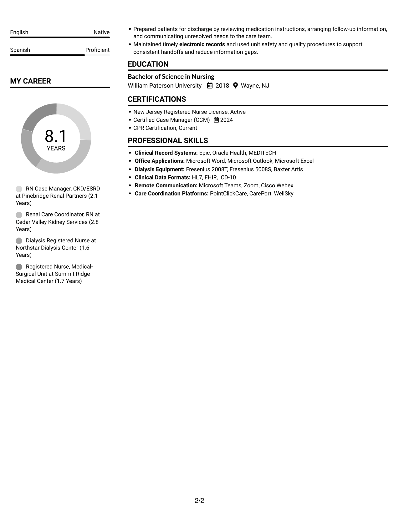 Resume example — page 2