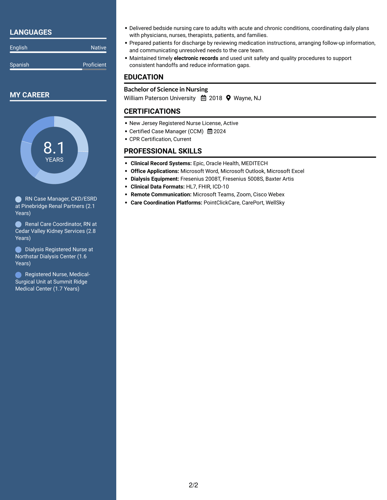 Resume example — page 2