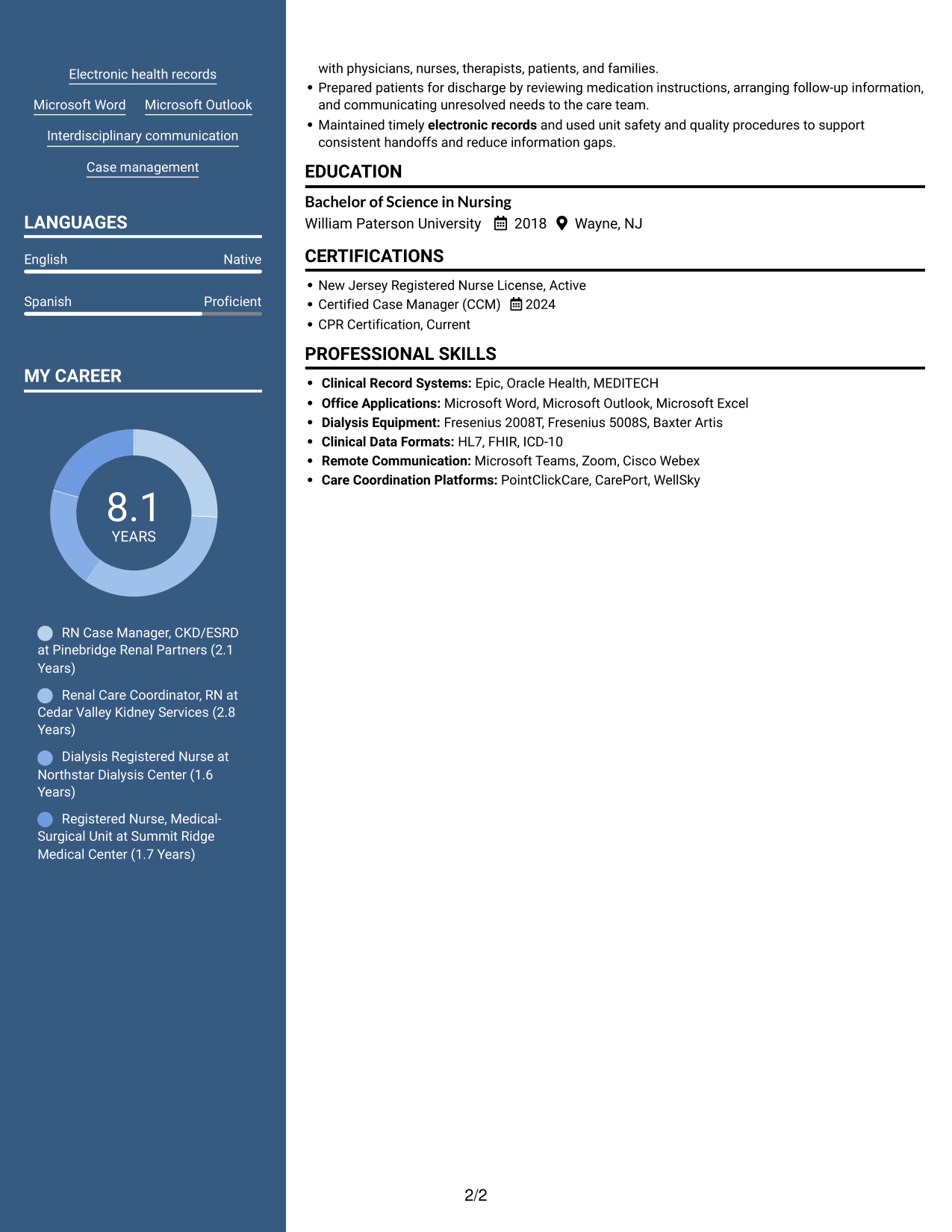 Resume example — page 2