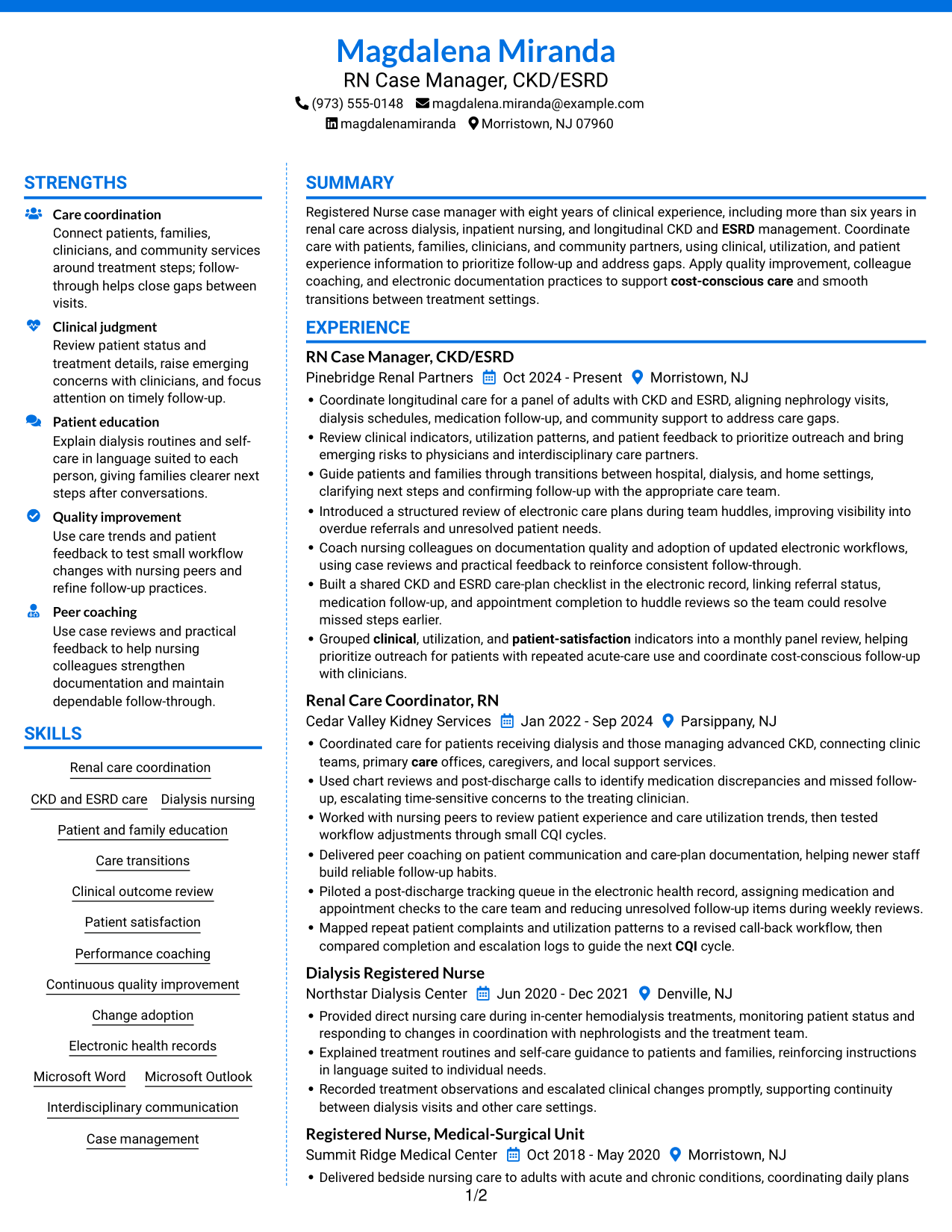 Resume example — page 1