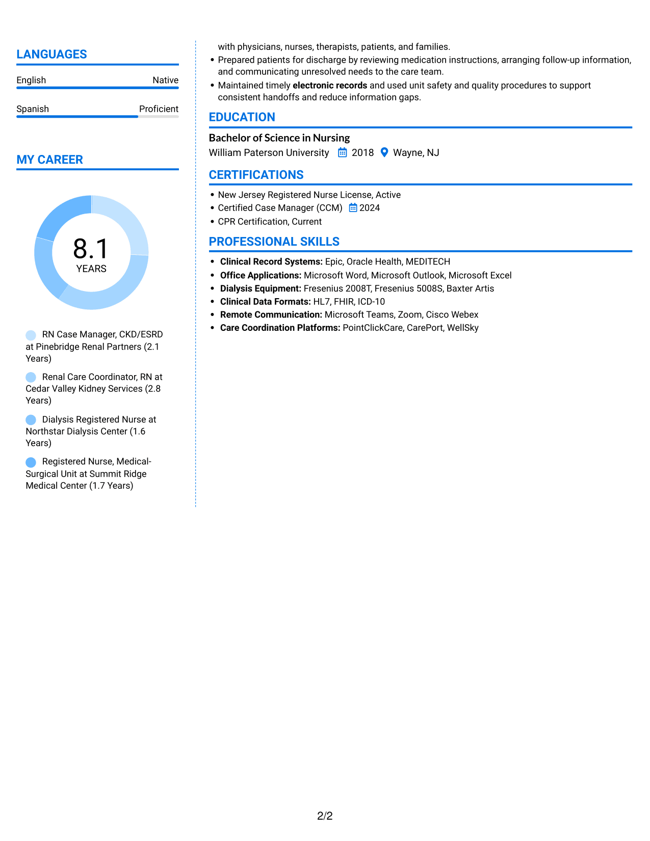Resume example — page 2