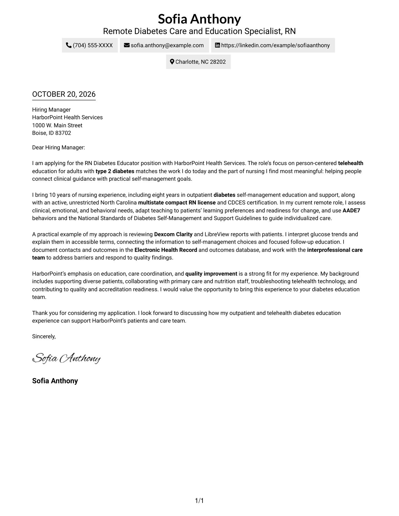 Cover letter example — page 1