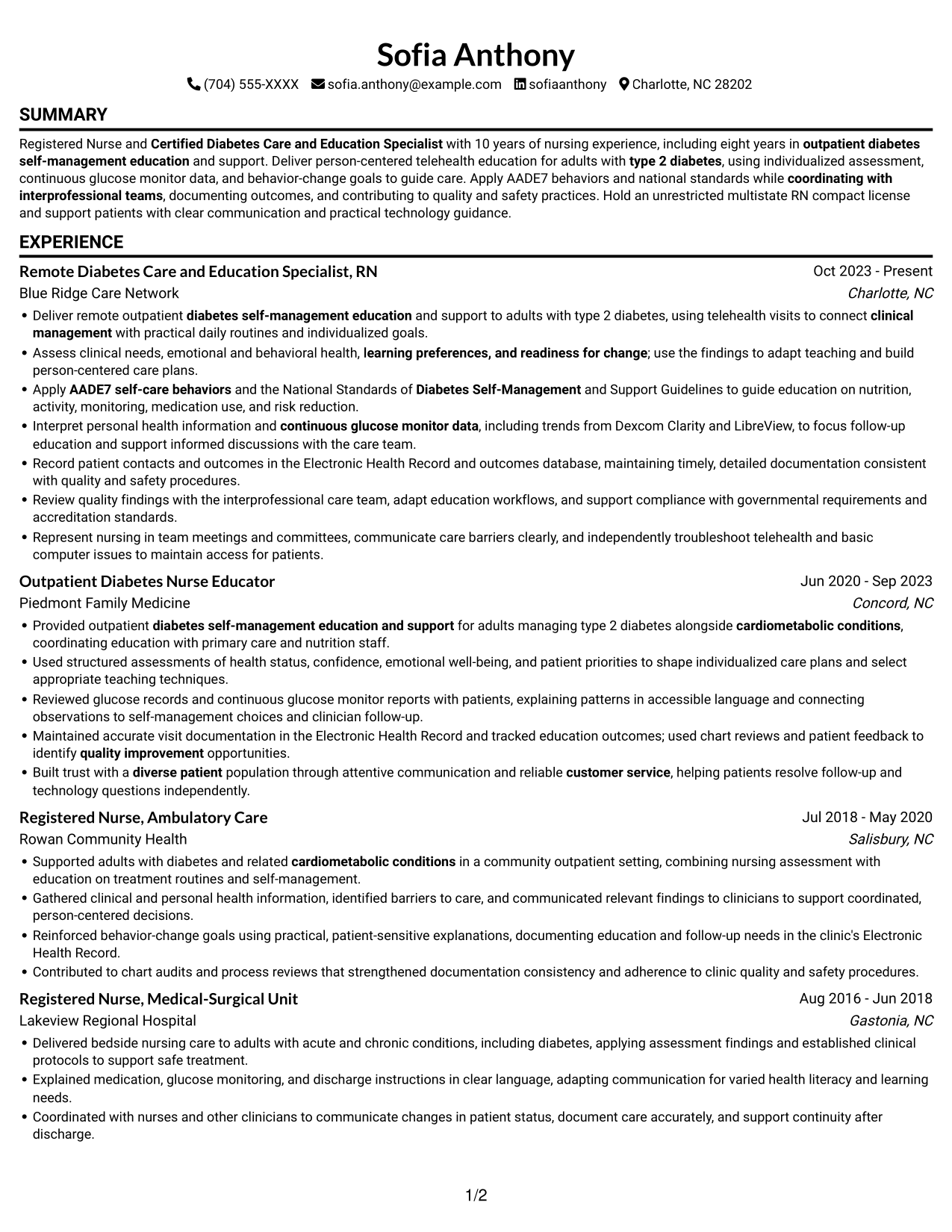 Resume example — page 1