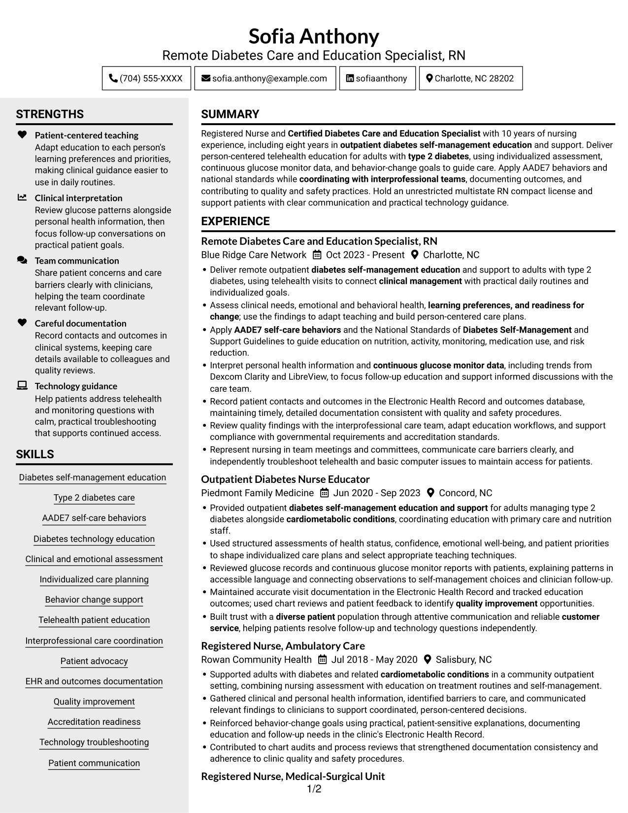 Resume example — page 1