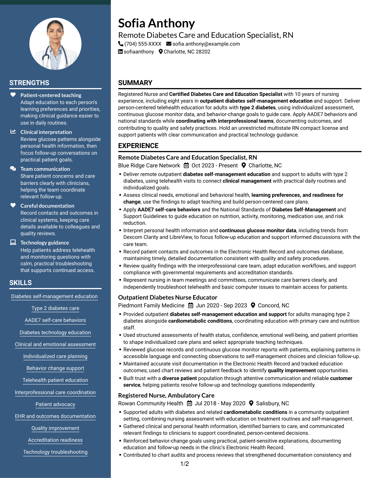 Resume example — page 1