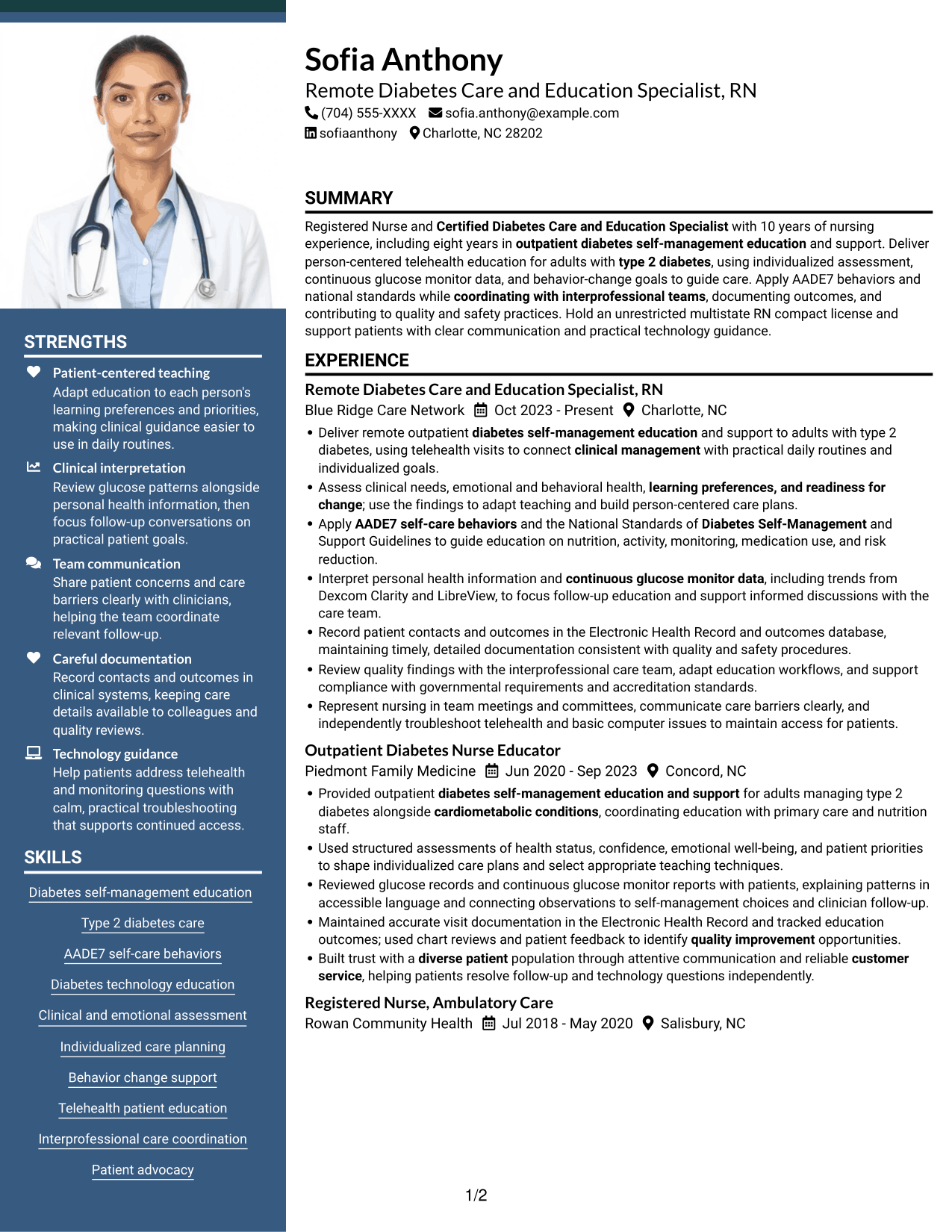 Resume example — page 1
