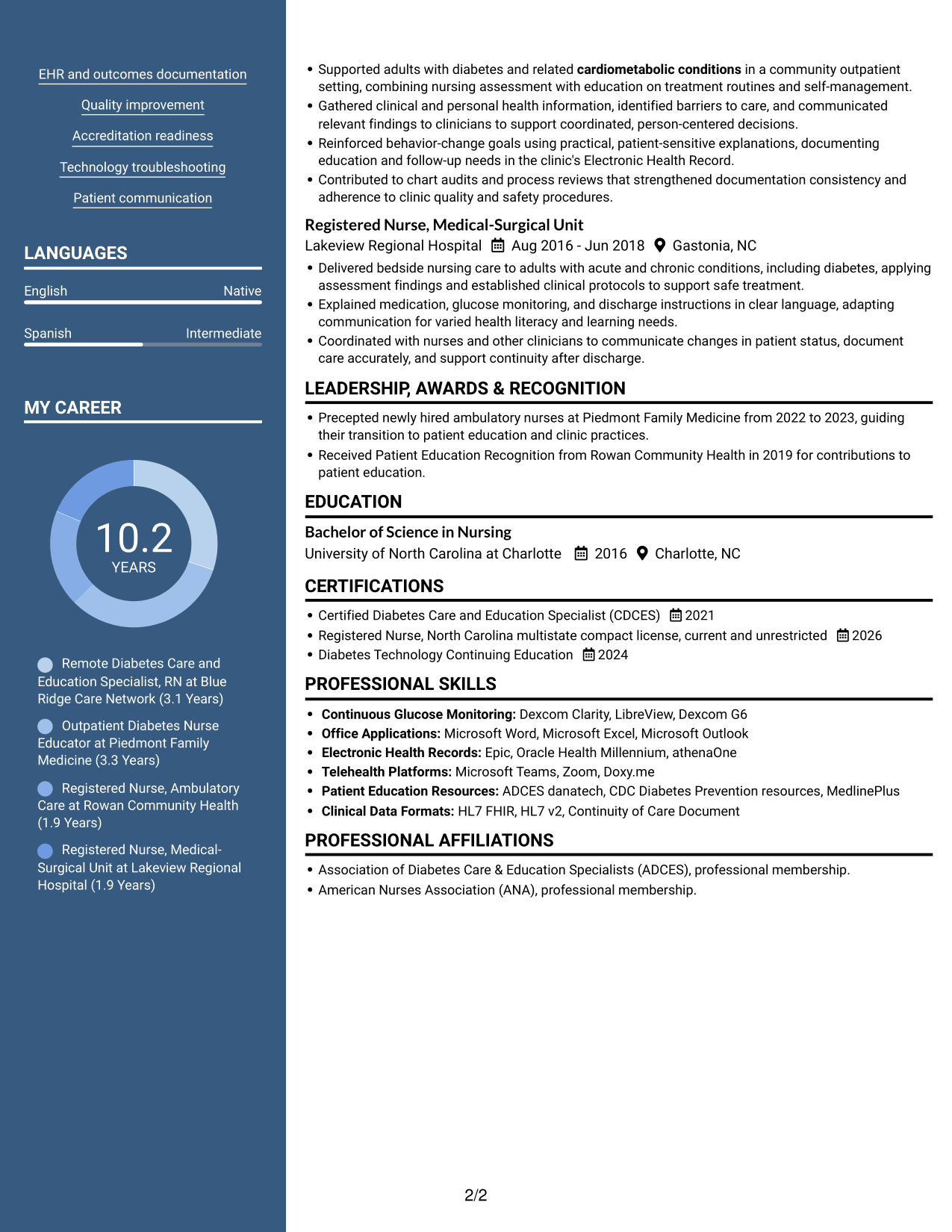 Resume example — page 2