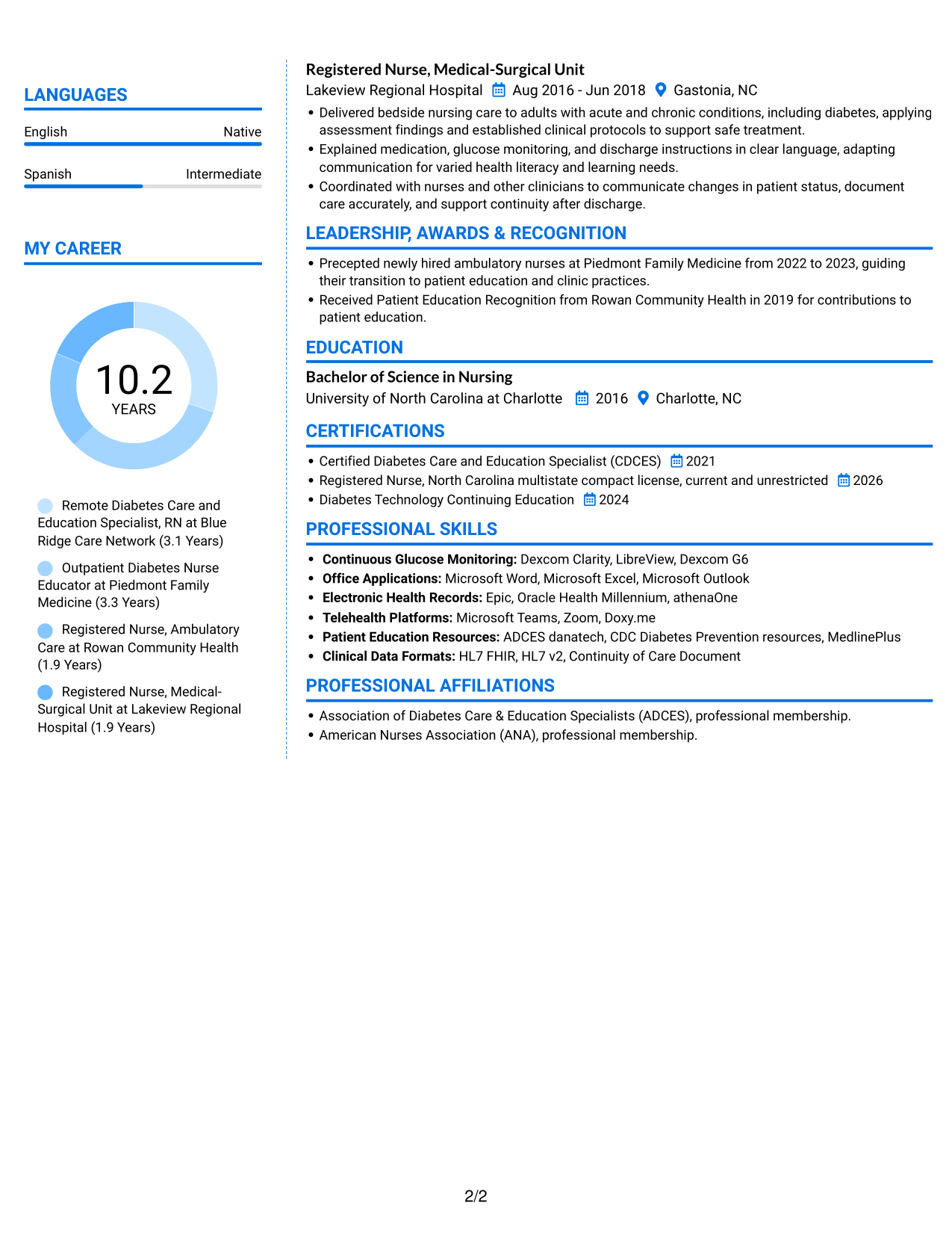Resume example — page 2