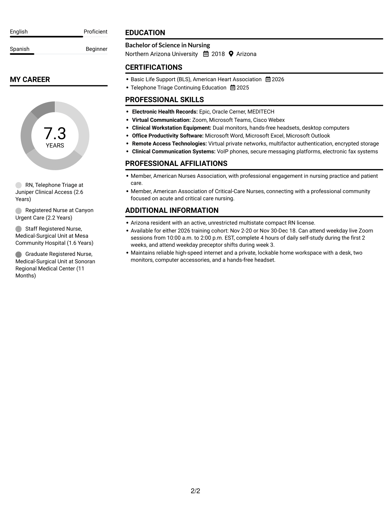 Resume example — page 2