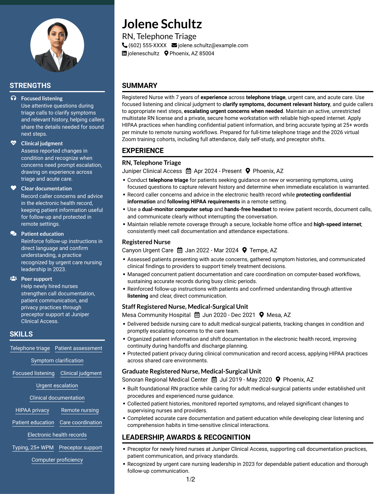 Resume example — page 1