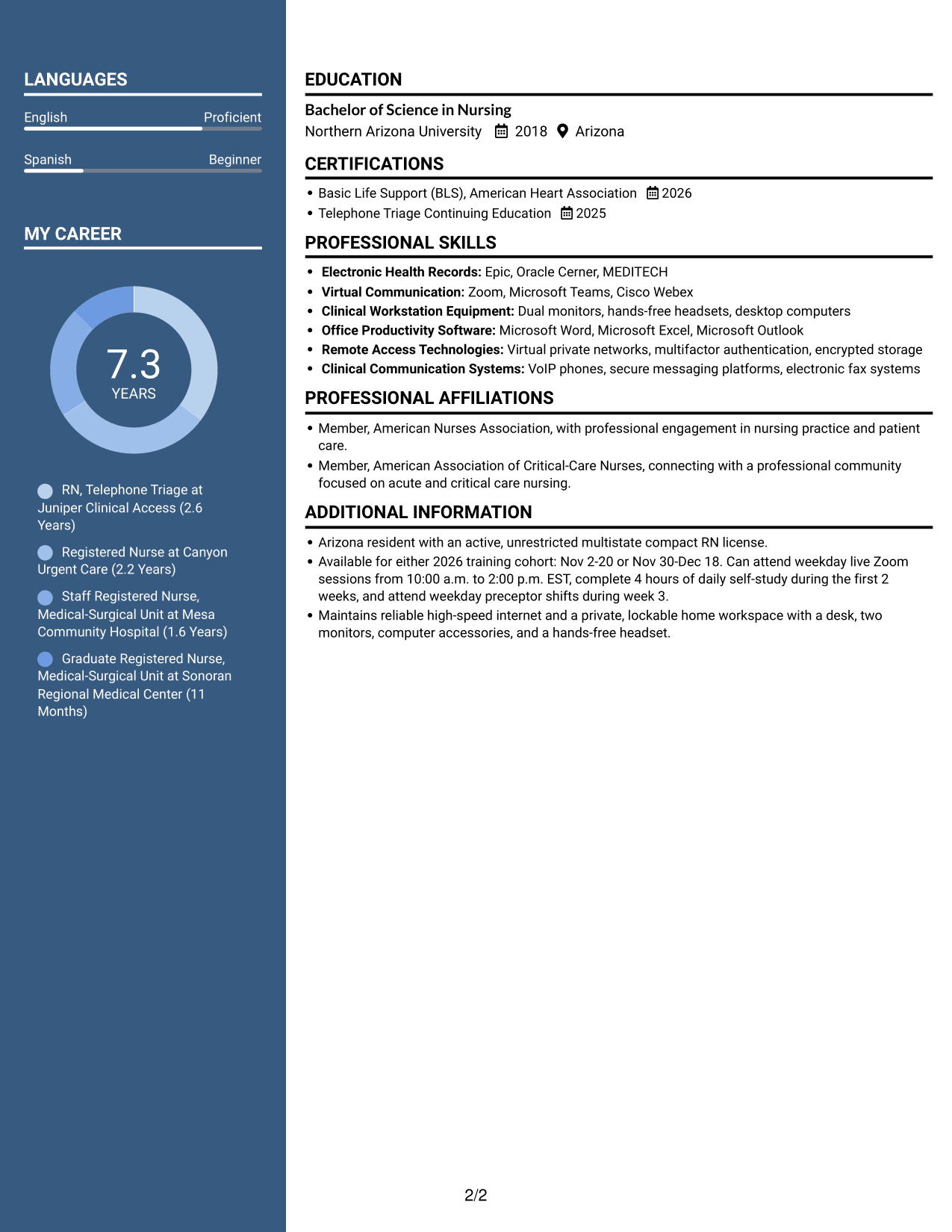 Resume example — page 2