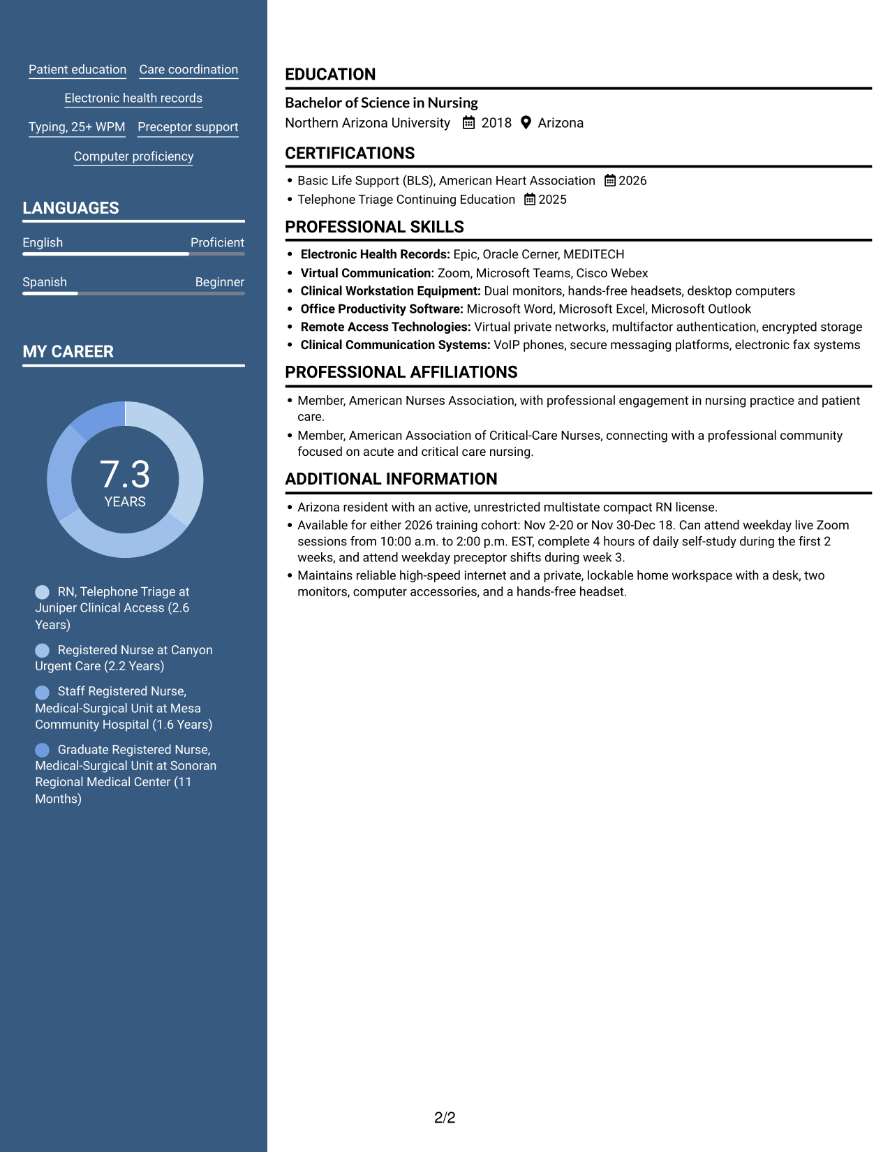 Resume example — page 2