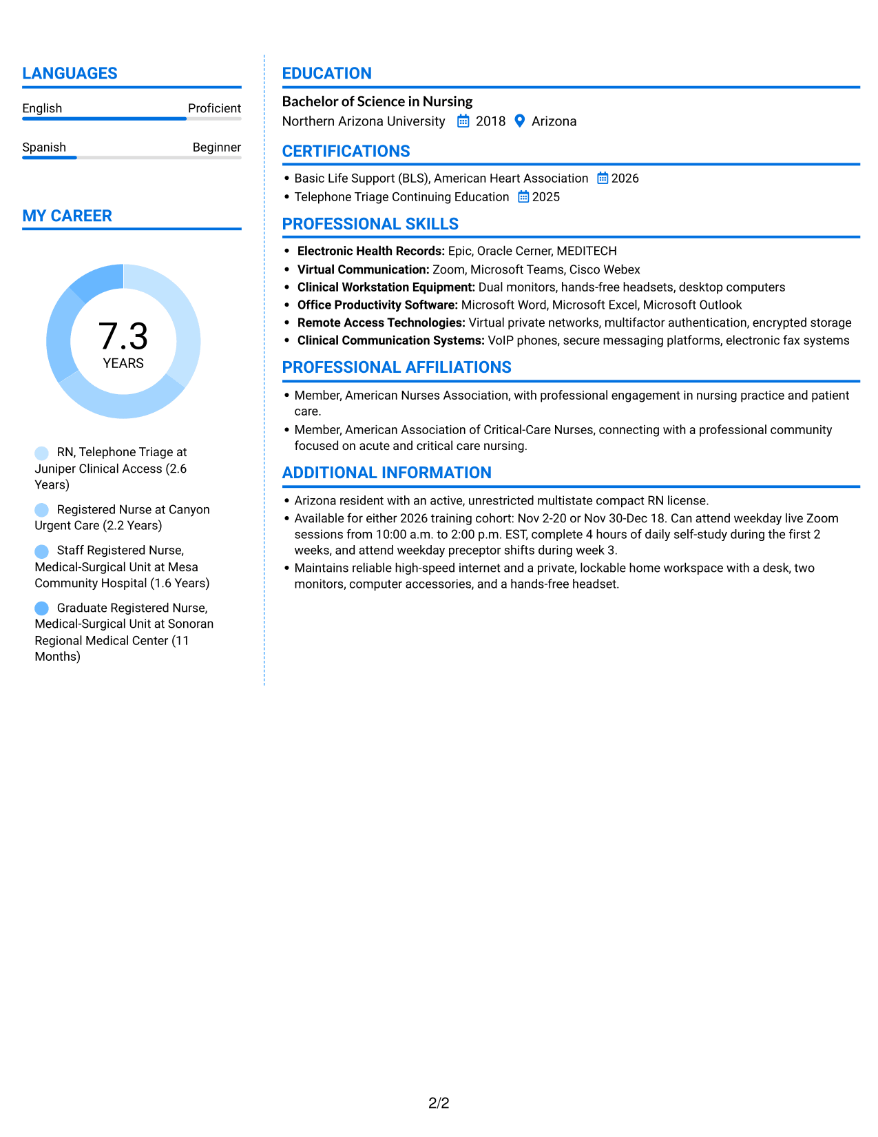 Resume example — page 2