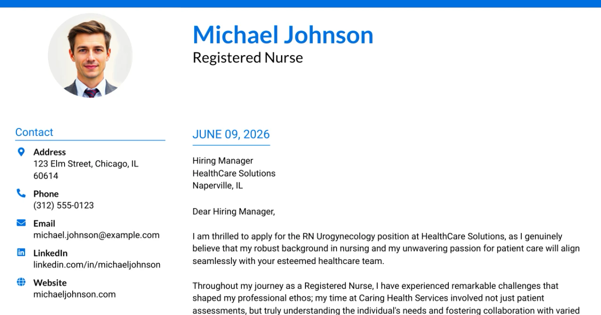 30+ RN Urogynecology Full time Cover Letter Templates with Example 2026