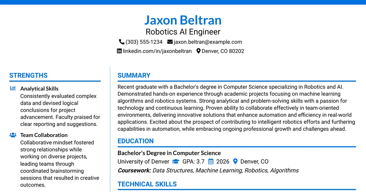 33 Robotics AI Engineer Resume Templates with Example 2026 (ATS-Optimized)