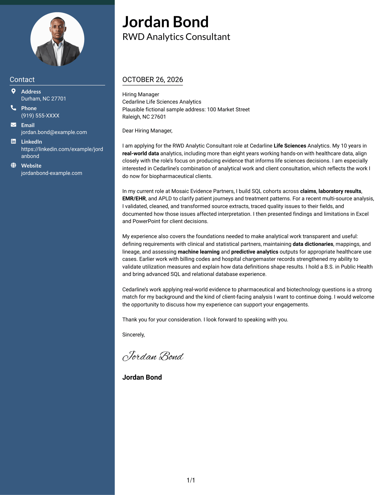 Cover letter example — page 1